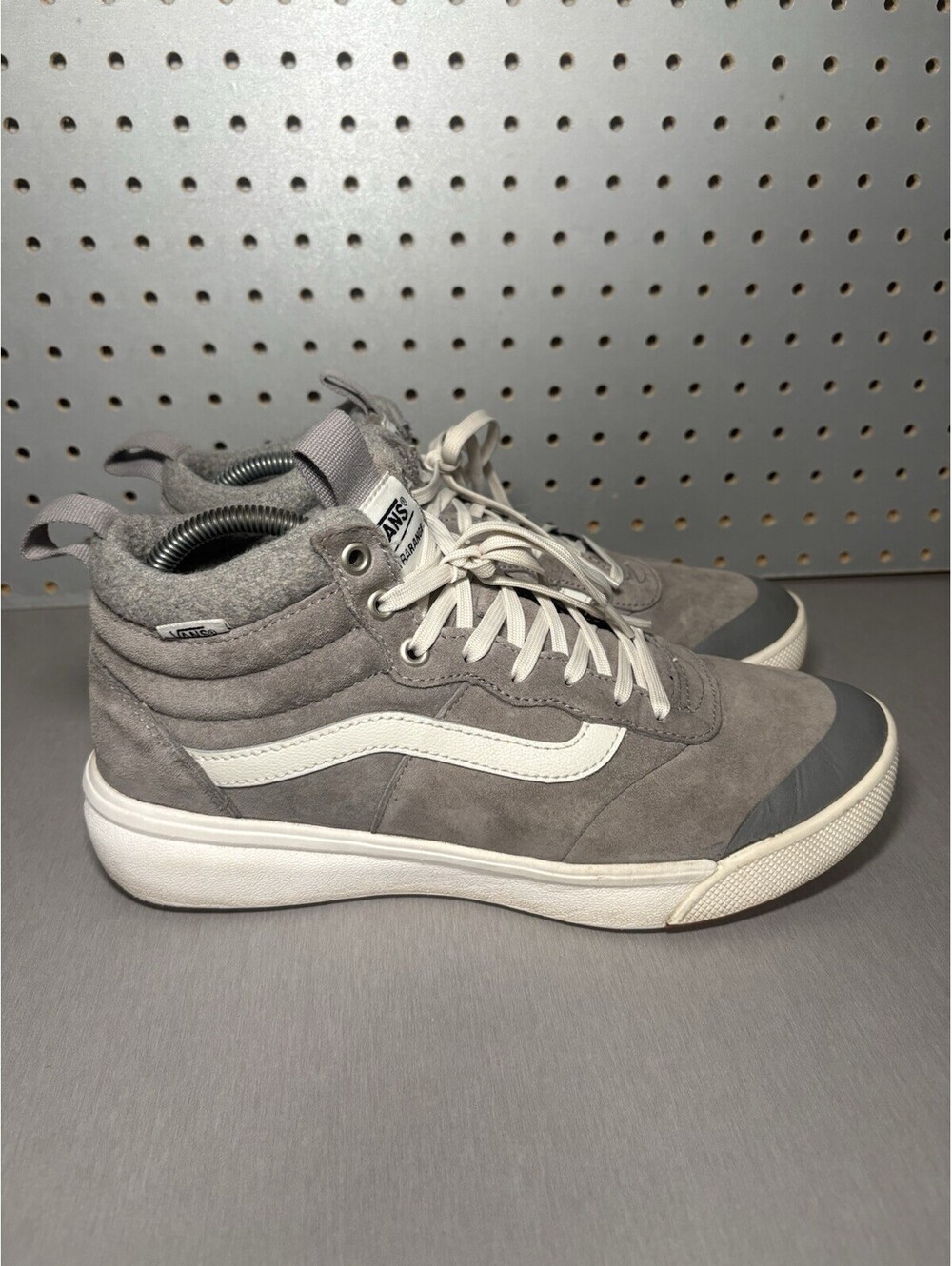 Vans Ultrarange Hi MTE Wool Shoes Mens Sz 9 Suede Weatherproof Sneaker Gray Grey